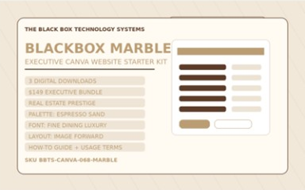 Marble Canva starter kit cover