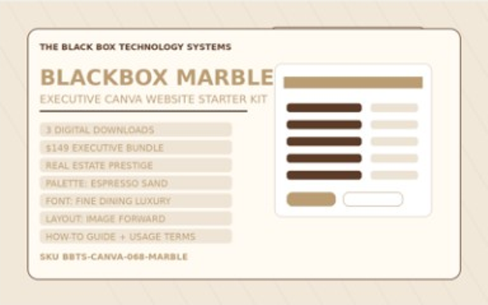 Marble Canva starter kit cover