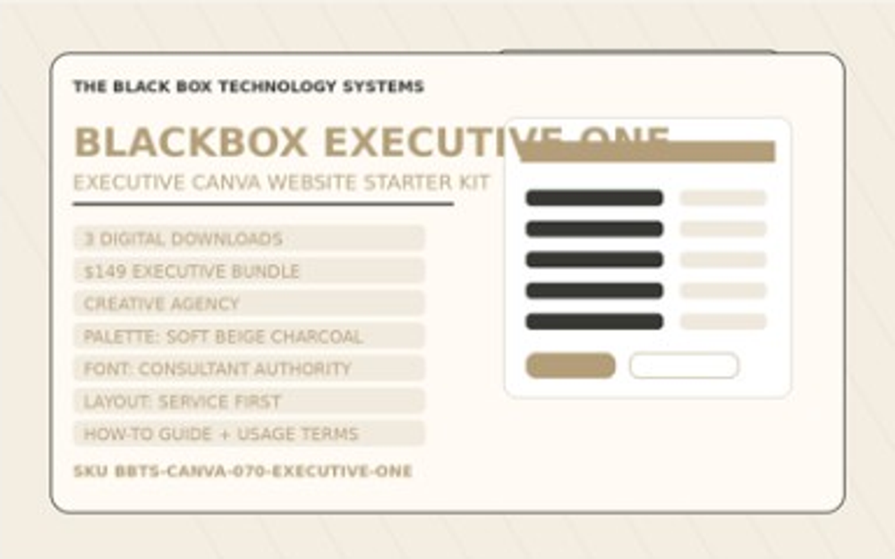 Executive One Canva starter kit cover