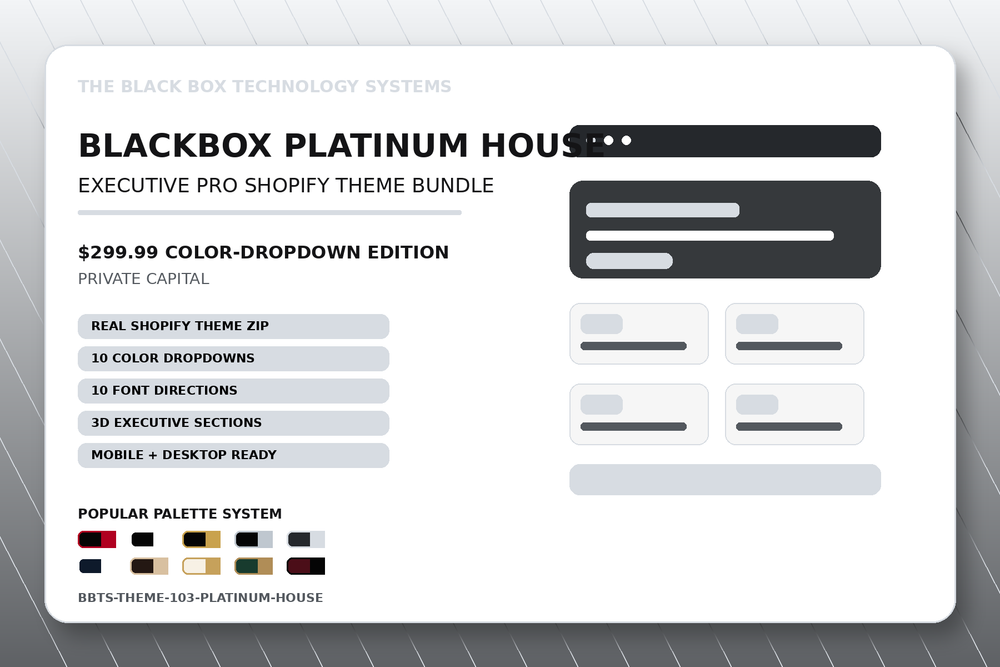 Platinum House executive Shopify theme bundle product image