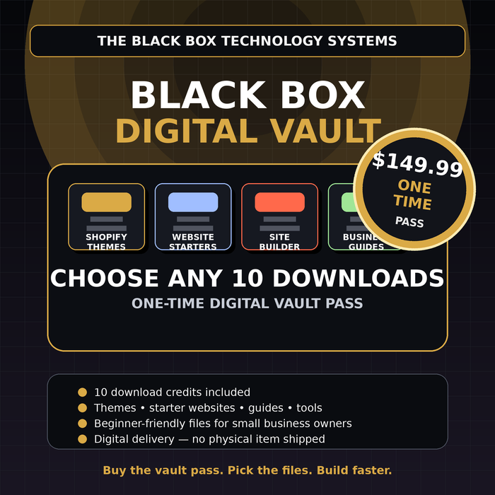 Black Box Digital Vault Pass choose any 10 downloads for 149.99