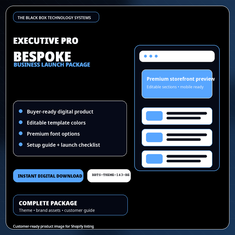 BlackBox Bespoke Business Launch Package product image