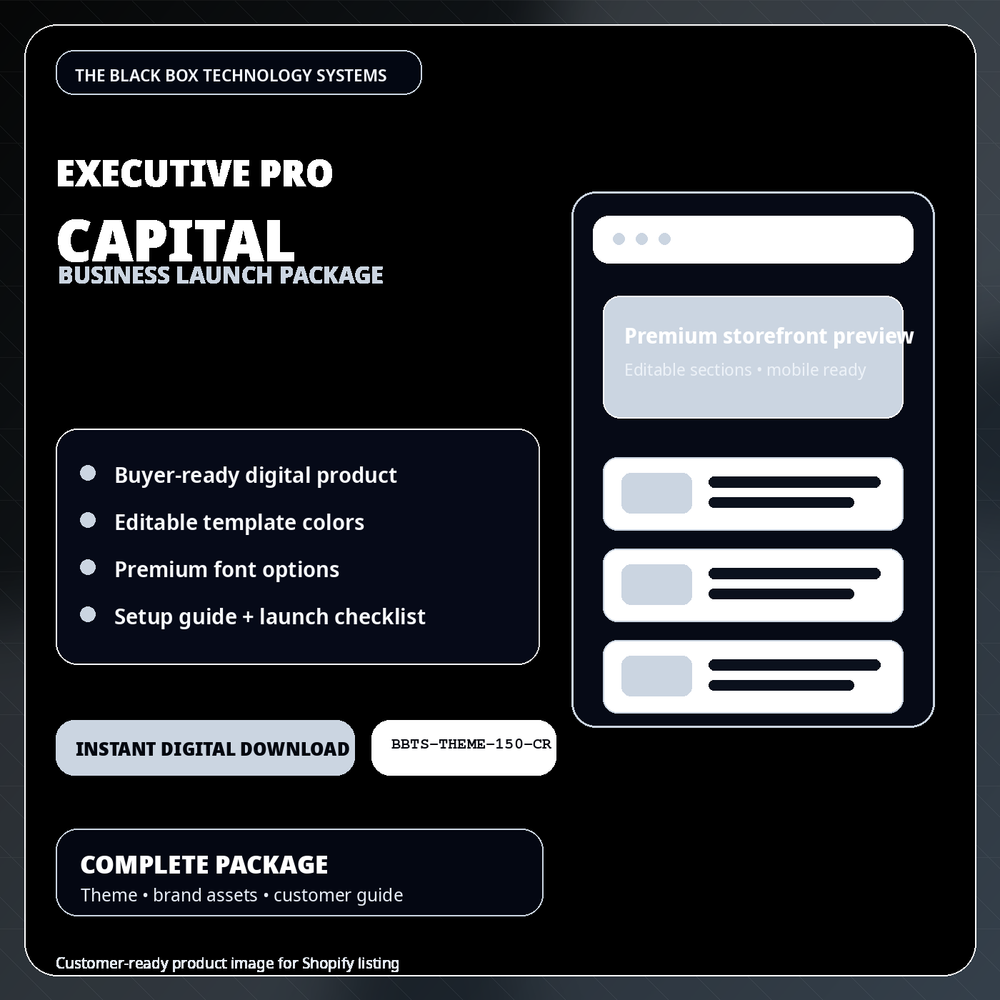 BlackBox Capital Business Launch Package product image