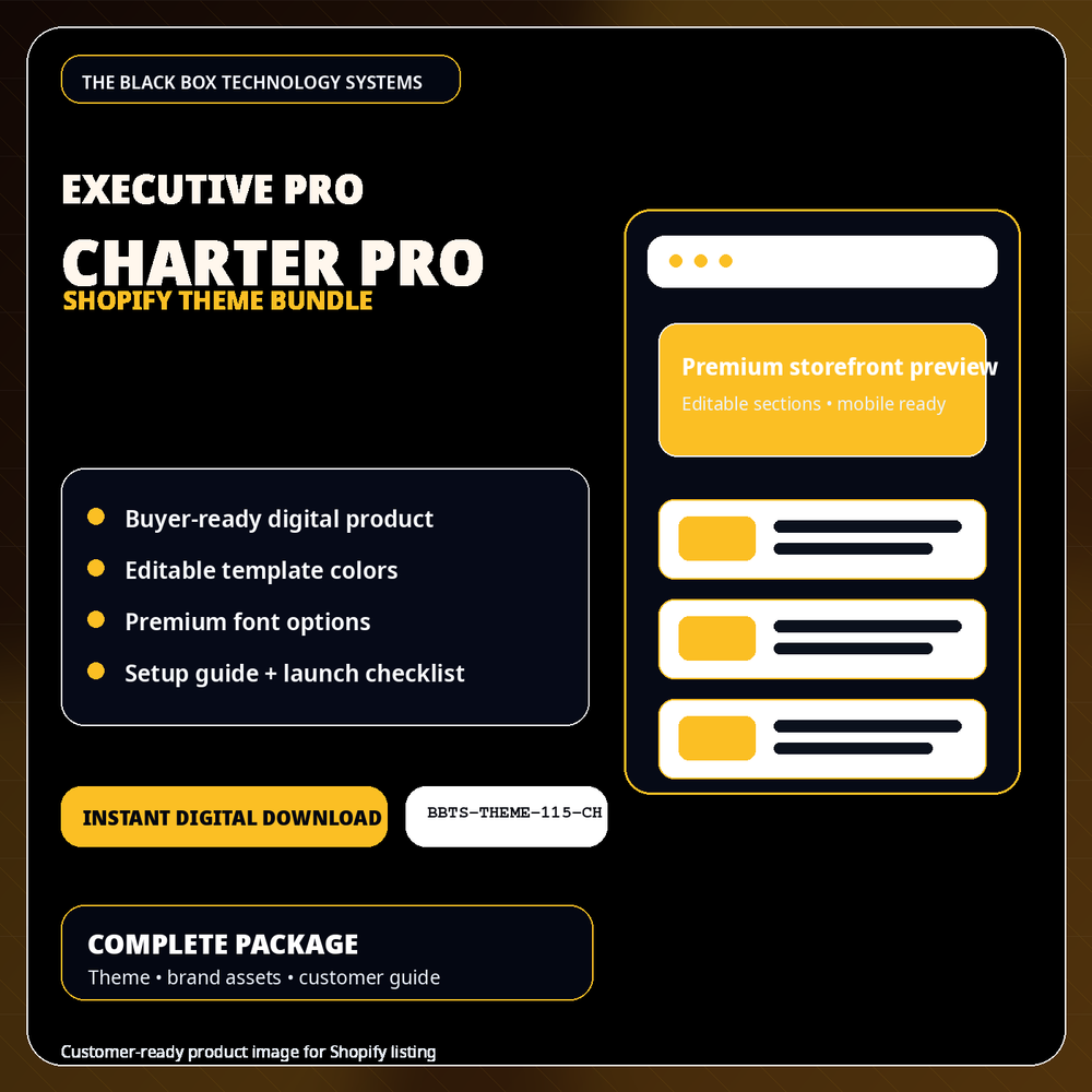 BlackBox Charter Pro Shopify Theme Bundle product image
