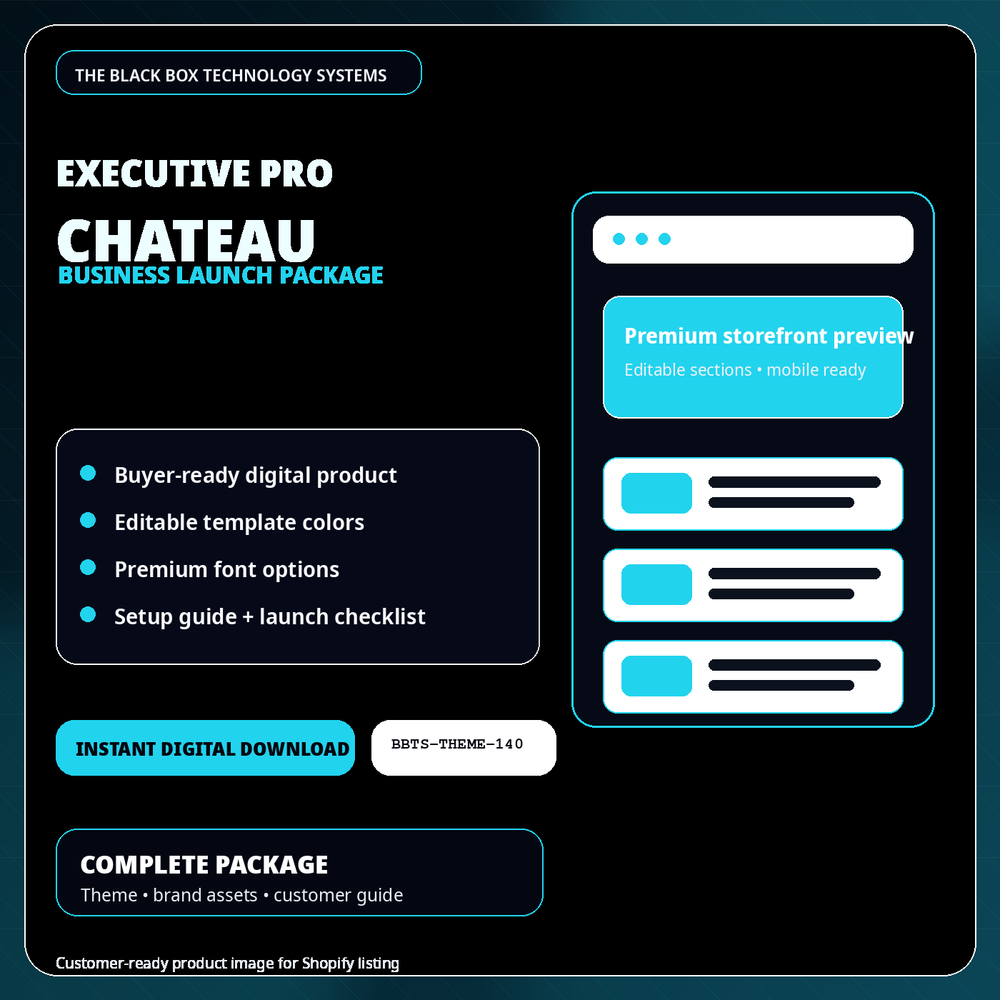 BlackBox Chateau Business Launch Package product image