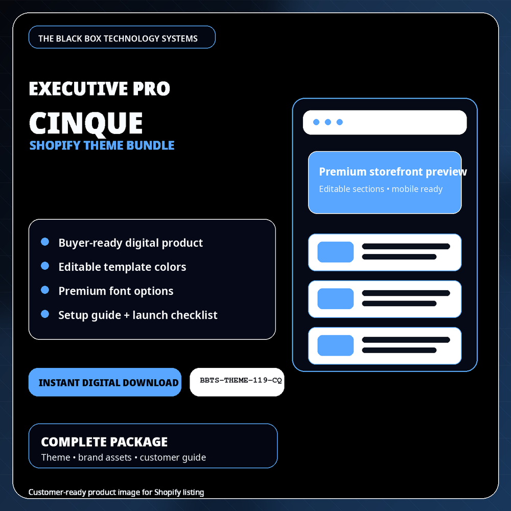BlackBox Cinque Shopify Theme Bundle product image