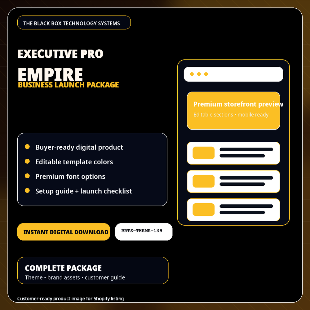BlackBox Empire Business Launch Package product image