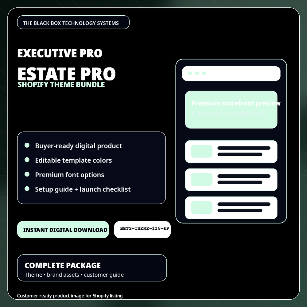 BlackBox Estate Pro Shopify Theme Bundle product image
