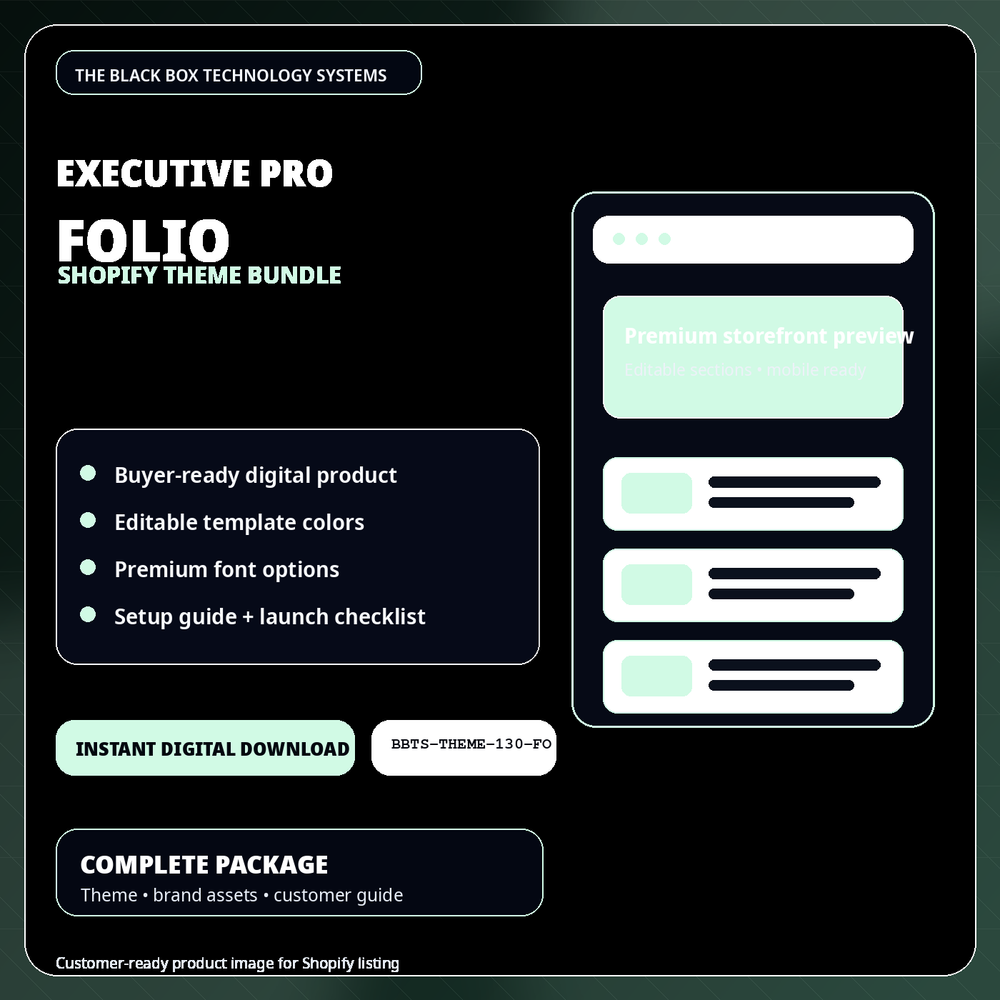 BlackBox Folio Shopify Theme Bundle product image