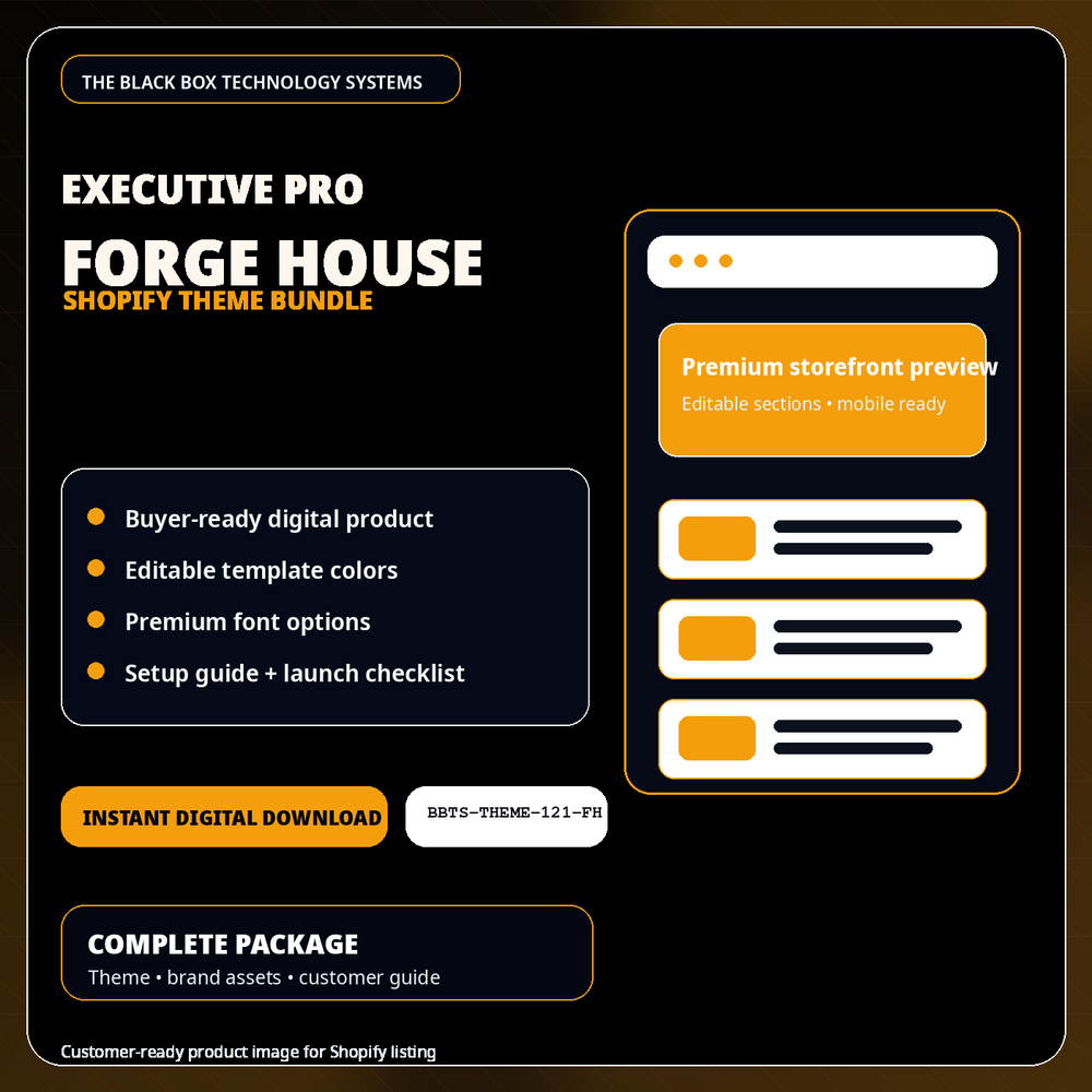 BlackBox Forge House Shopify Theme Bundle product image