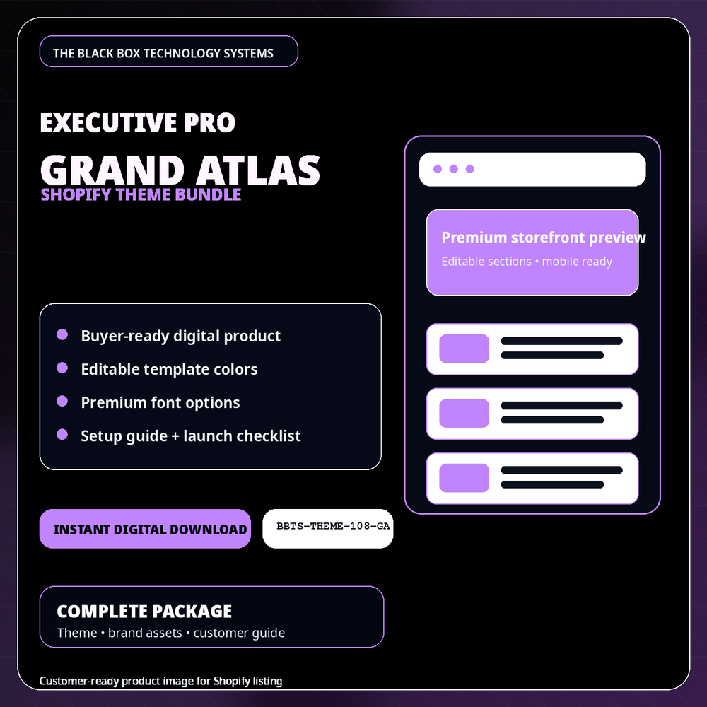 BlackBox Grand Atlas Executive Pro Shopify Theme Bundle product image