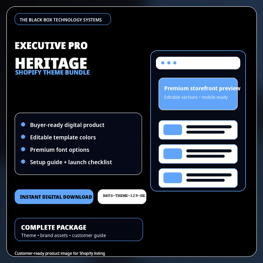BlackBox Heritage Shopify Theme Bundle product image