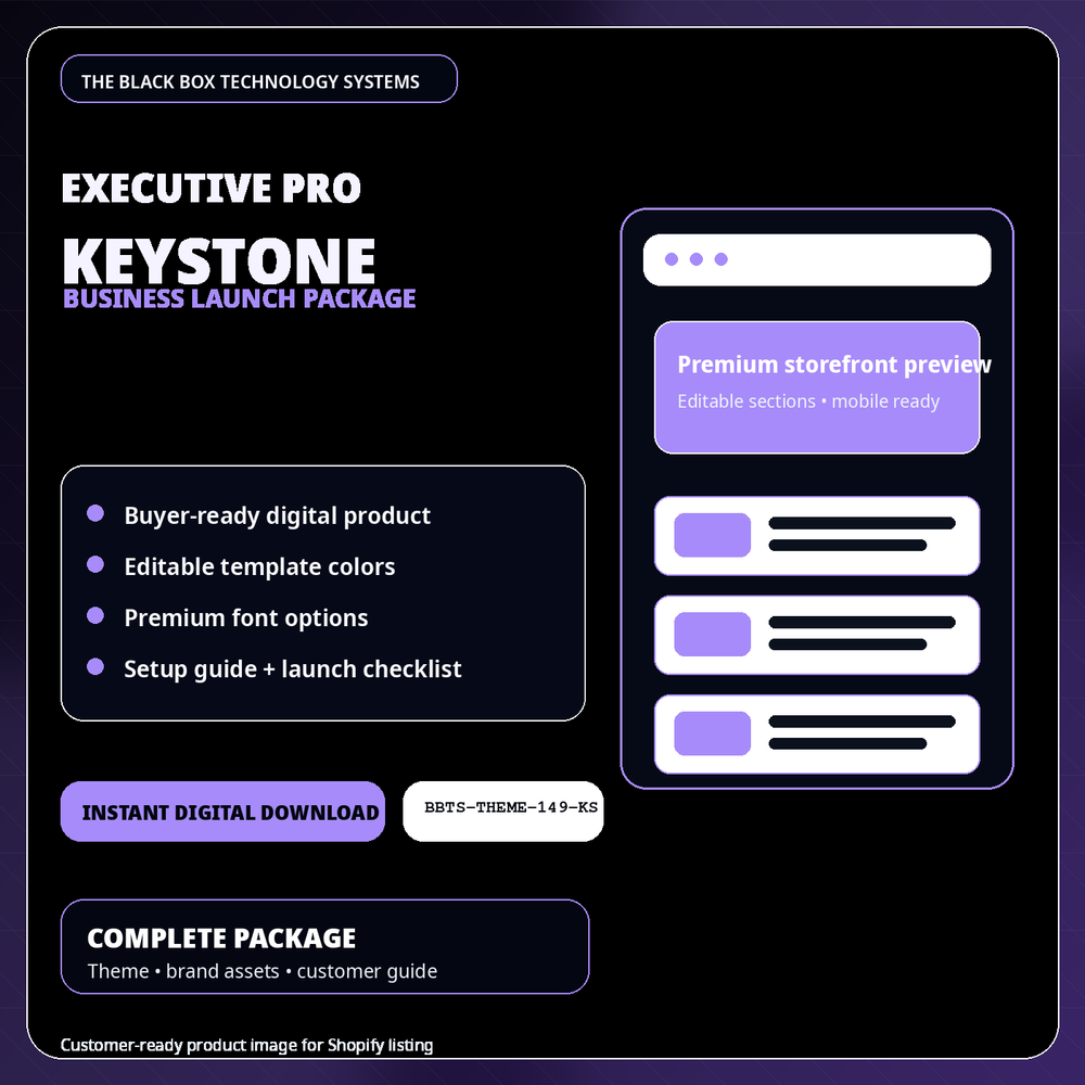 BlackBox Keystone Business Launch Package product image