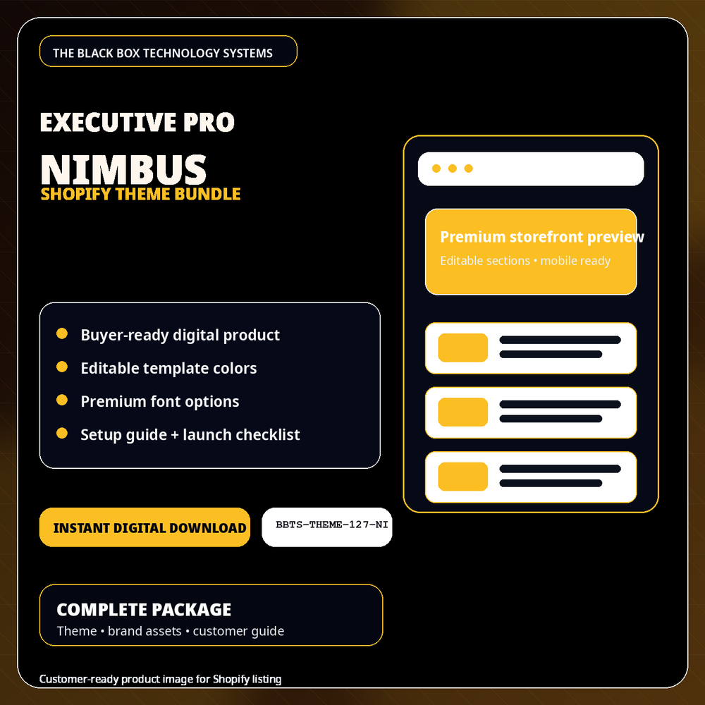 BlackBox Nimbus Shopify Theme Bundle product image