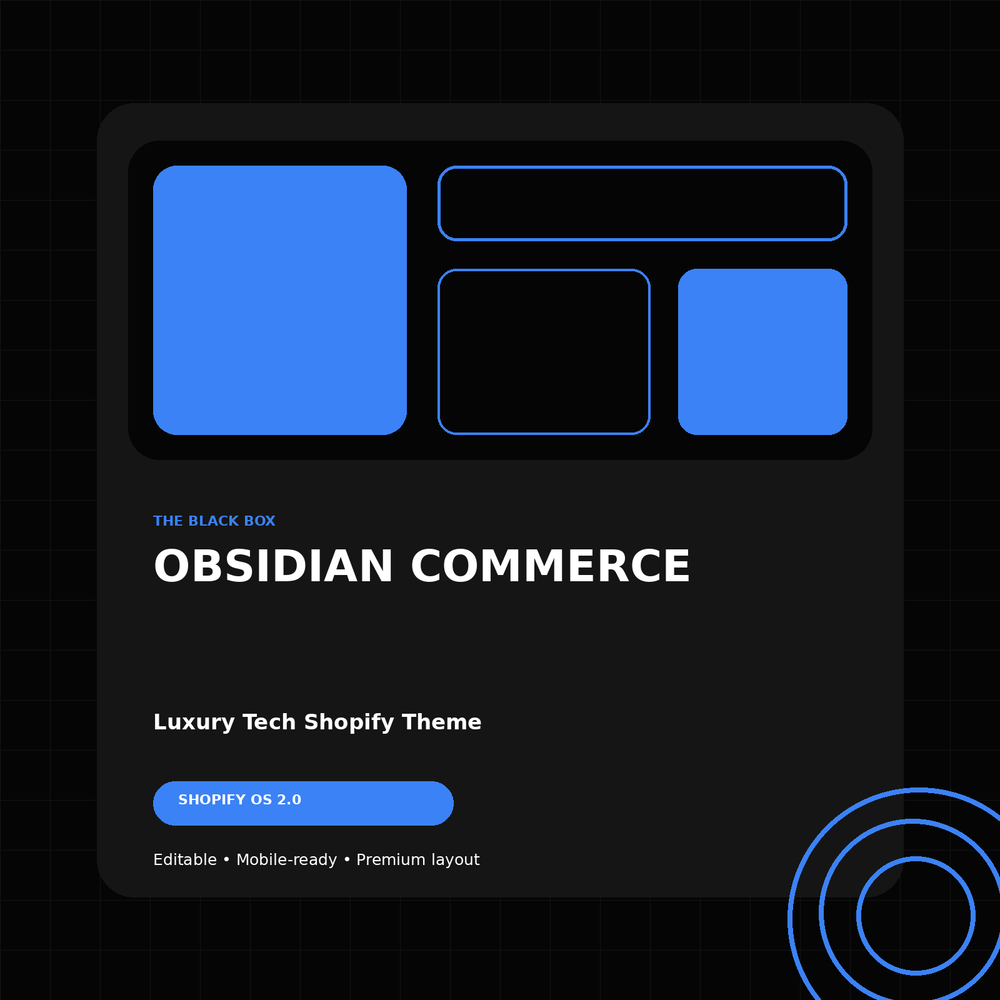 BlackBox Obsidian Commerce premium Shopify business launch system preview