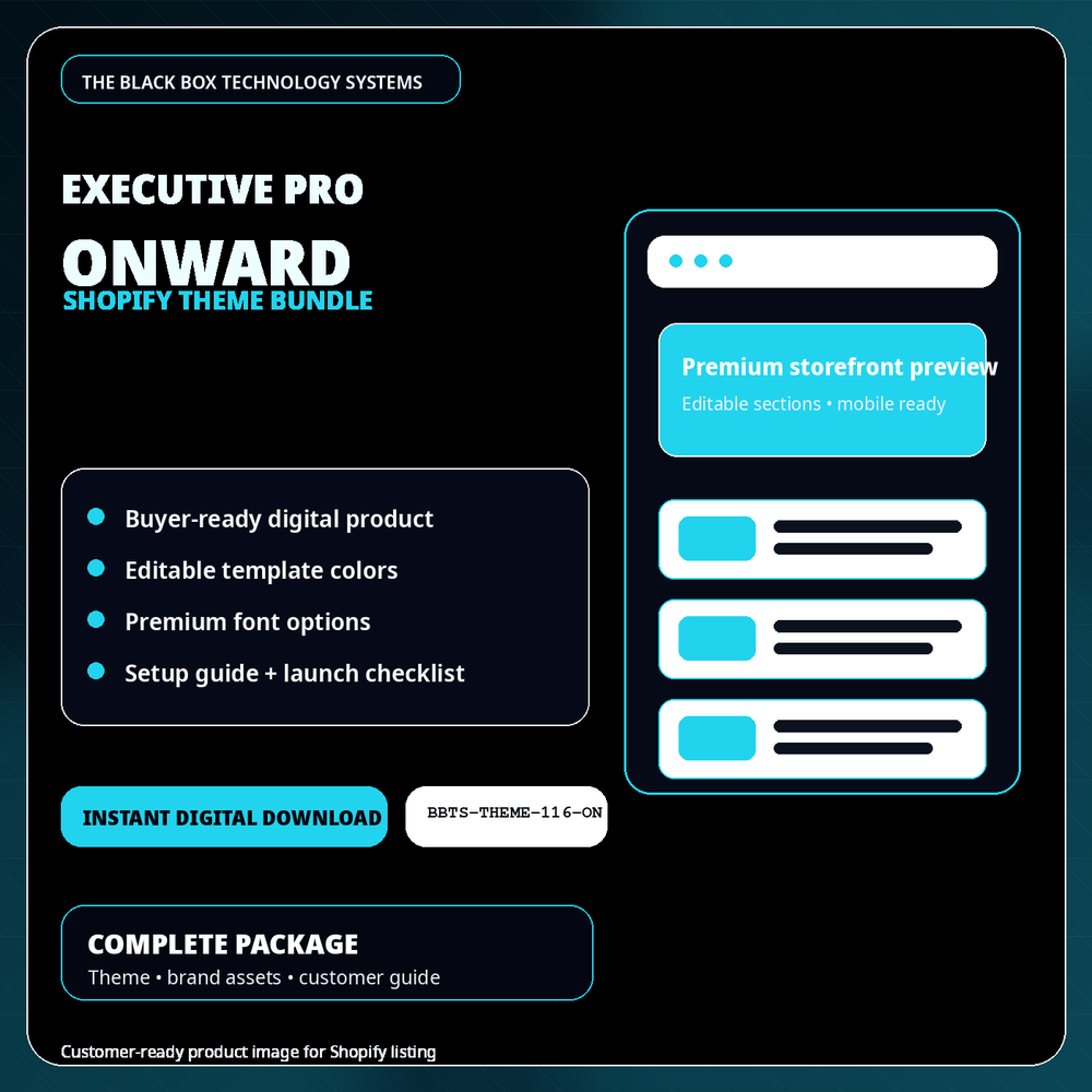 BlackBox Onward Executive Pro Shopify Theme Bundle product image