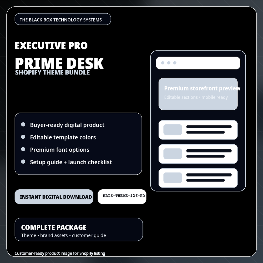 BlackBox Prime Desk Shopify Theme Bundle product image