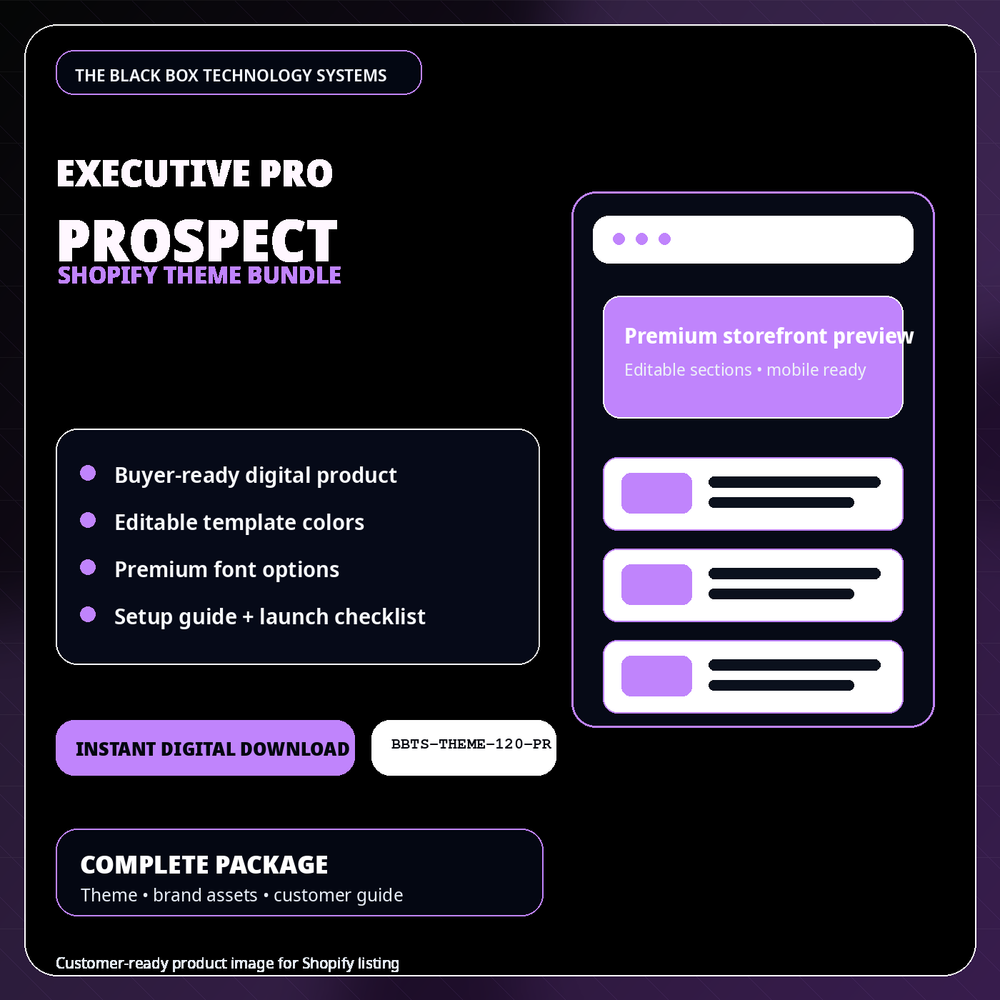 BlackBox Prospect Shopify Theme Bundle product image