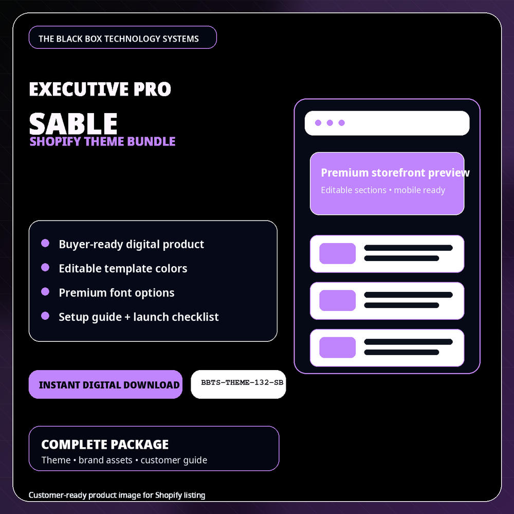 BlackBox Sable Shopify Theme Bundle product image