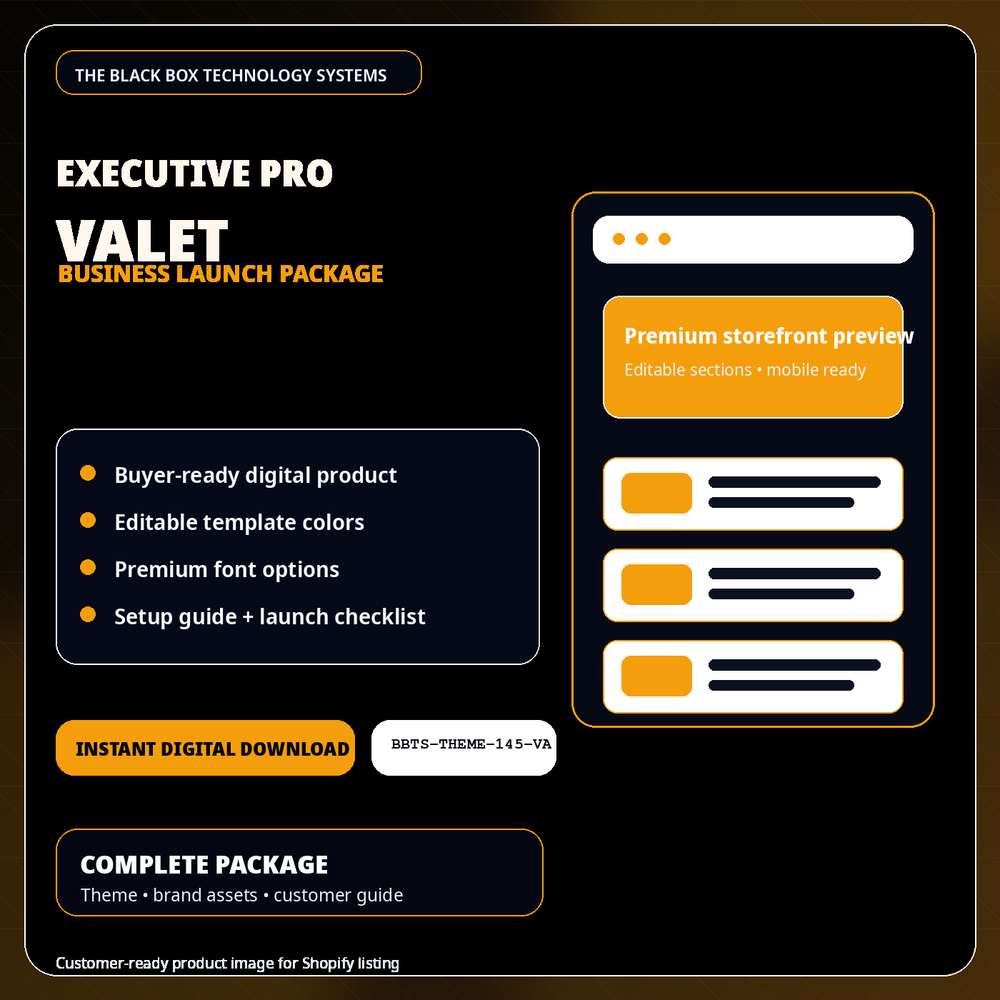 BlackBox Valet Business Launch Package product image