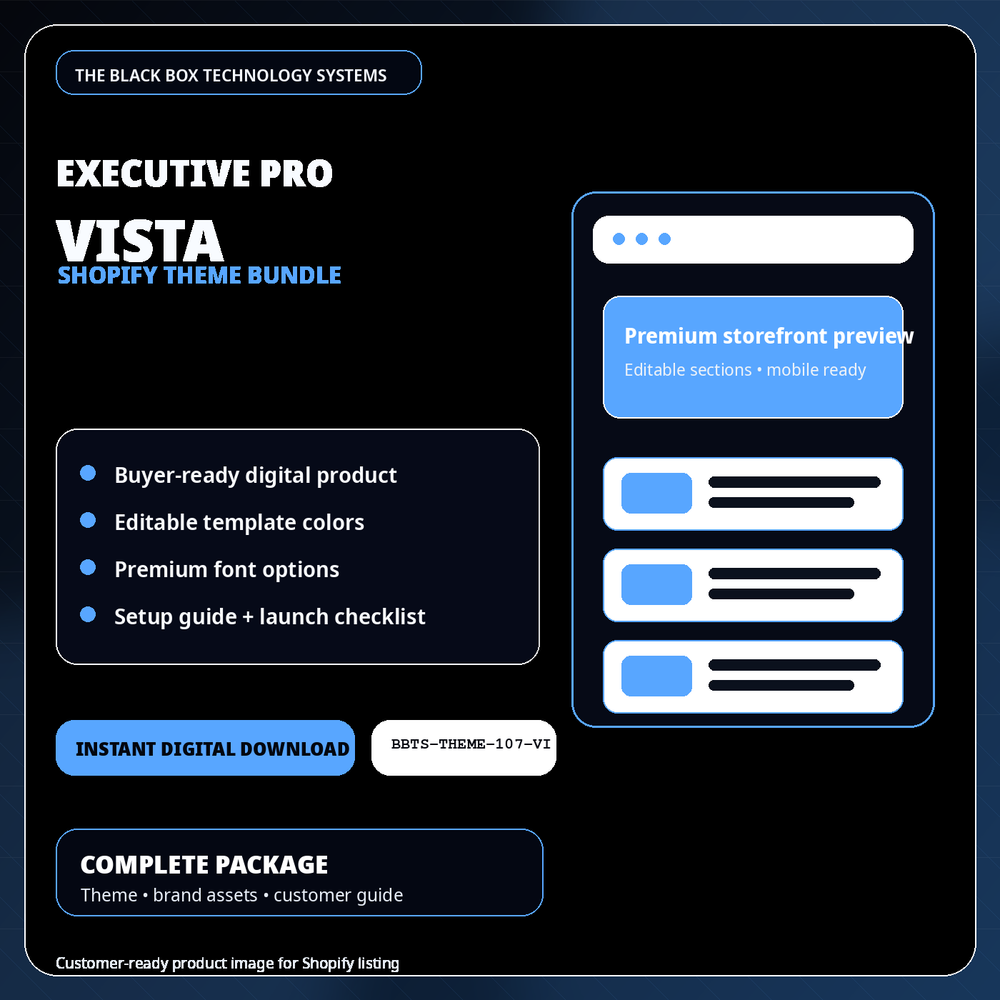 BlackBox Vista Executive Pro Shopify Theme Bundle product image