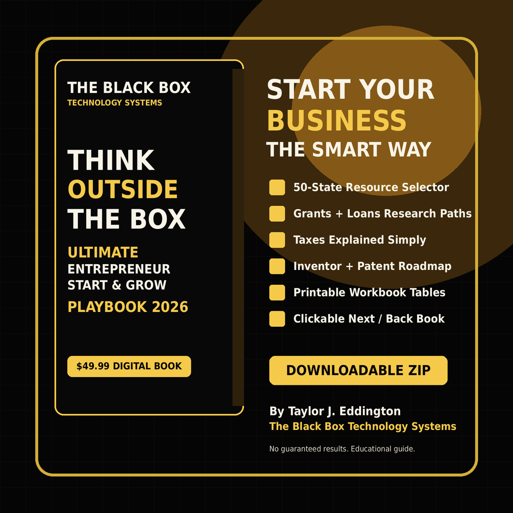 Think Outside The Box entrepreneur business growth playbook by The Black Box Technology Systems